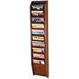 10 Pocket Magazine Wall Rack - Available in Three Finishes (Dark Red Mahogany) (48