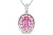 1 1/10 Carat Diamond and Pink Sapphire 14K White and Pink Gold Pendant w/Chain