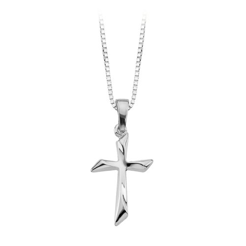14K Yellow/White Gold 18.50 x 13 MM Cross Pendant with Chain