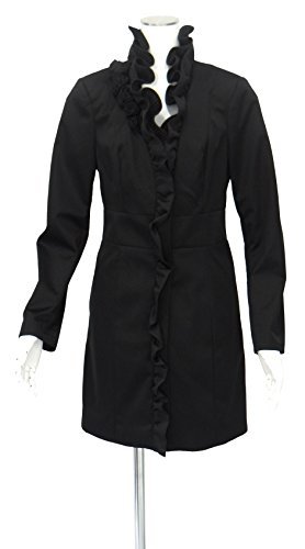 ホワイトハウス・ブラックマーケット ポリエステル 黒 長袖 コート L