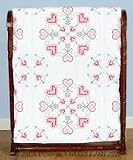 Jack Dempsey Stamped White Quilt Blocks - Interlocking xxx Hearts