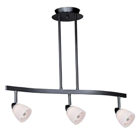 Spot Light Pendant - 3 Light Spot Pendant Lighting Fixture - Dark Bronze - Frosted Opal... by Vaxcel Lighting