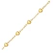 14K Yellow Gold Puffed Heart Bracelet - 7 inches
