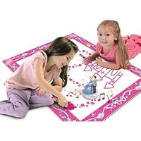 girls on playmat playing with aquadraw