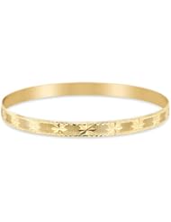 14K Yellow Gold Ladies Semanarios Solid 6.0mm Wide Bangle Bracelet