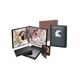 Flora Superior Series, Self Adhesive Album, Chocolate Window Cover with Black Pages, 15 Page Capacity Holds 30 8x10 Photos.
