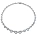 Prong Set Round & Baguette Diamond Love Heart Necklace in 18ct White Gold, 14.40ct F-VS