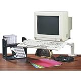 Buddy Products Adjustable Height Monitor Platform, Static-Dissipating Steel, 12.19 x 6.25 x 15 Inches, Platinum (7421-32)