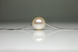 HinsonGayle AAA Handpicked Premium Round 10.0-10.5mm White Cultured Pearl Solitaire Necklace