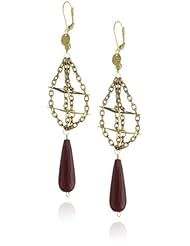 Double Happiness Jewelry "Jewel Tone" Chandelier Cranberry Stone Drop Earrings