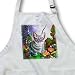 A little kitten peers out from behind pretty flowers and leaves - Waist Apron With Pockets