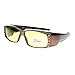 JuicyOrange Womens Fit Over Glasses Polarized Night Driving Rhinestone Sunglasses Brown