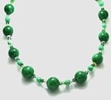 Jade Necklaces 16mm and 6 mm Fine Jade with Peridot and Silver Beads Beaded Necklace 17