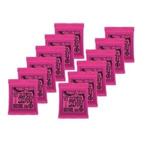 Ernie Ball 2223 Nickel Super Slinky Pink Guitar Strings Buy 10 Get 2 Free