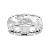 14K White Gold Comfort Fit Wedding Band For Men and Women - Sizes 5 - 12, no half sizes