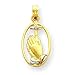 14k Rhodium Praying Hands and Cross Pendant