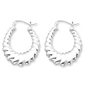Sterling Silver Shrimp Hoop Earrings - JewelryWeb