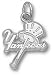 New York Yankees Sterling Silver ''YANKEES'' Bat & Hat Pendant 5/8 Inch