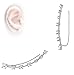 .925 Sterling Silver 1 Carat Total Weight Cz Climber Earrings with Fish Hook