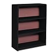 Safco Products 7171BL 3 Shelf Bookcase, 31-3/4 in.Wx13-1/2 in.Dx41 in.H, Black