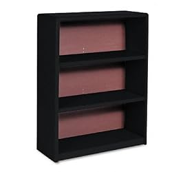 Safco Products 7171BL 3 Shelf Bookcase, 31-3/4 in.Wx13-1/2 in.Dx41 in.H, Black