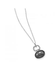 MMA Silver - 18 inch Necklace with Hematite Drop