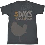 Woodstock Three Days charcoal adult fitted t-shirt