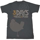 Woodstock 'Three Days' charcoal adult fitted t-shirt