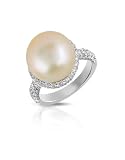 Forzieri Diamond and Gold Pearl 18K White Gold Ring