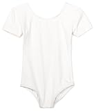 Danskin Girls 7-16 Short-Sleeve Leotard, White, Large