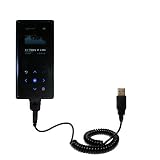 Coiled Power Hot Sync and Charge USB Data Cable w/ Tip Exchange for the Samsung Yepp YP-K5 4GB - Gomadic Brand