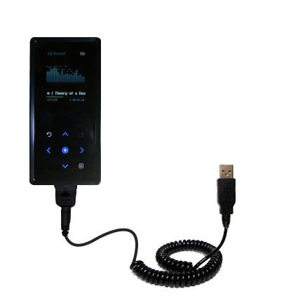 Coiled Power Hot Sync and Charge USB Data Cable w/ Tip Exchange for the Samsung Yepp YP-K5 4GB - Gomadic Brand