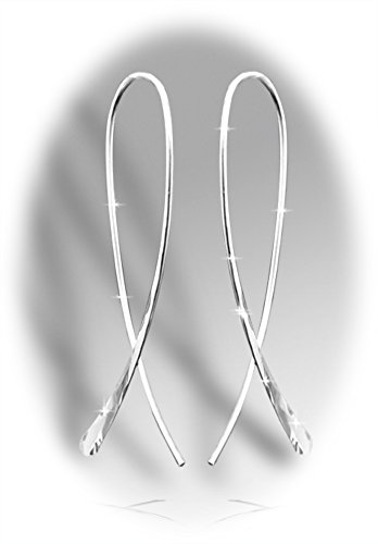 Ribbon Earrings short Sterling Silver