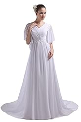 V-neck Chiffon Cocktail  Dress with a Court Train 