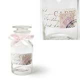 Pink Stamp 5.5 Inch High Decorated Small Apothecary Jar