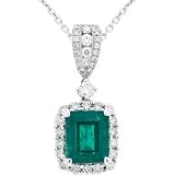 Colombian Emerald and Diamond Pendant in 18kt white gold