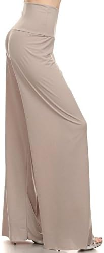 Gail Corrigan Women's High Waisted Plazzo Pants Taupe Large / X-Large