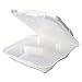 Pactiv 3-Compartment Hinged Lid Containers - 150 Containers/Carton (1 Carton)