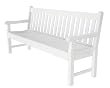 72" Recycled Earth-Friendly Nantucket Outdoor Patio Bench - White