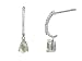 10k White Gold Pear Shaped White Topaz and Diamond J-Hoop Earrings