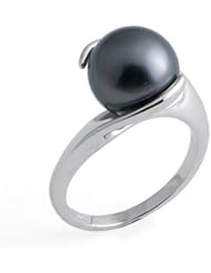 Tahitian Black Pearl Ring in 14K White Gold (10-11mm)