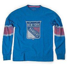 NHL Men's New York Rangers Stanley Long Sleeve Sueded Jersey Knit Tee (Royal, Large)