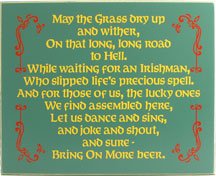 Irish Wood Sign - May The Grass