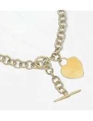 14k Hollow Rolo Heart Tag Necklace 18"