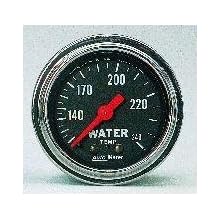 Auto Meter 2432 Traditional Chrome 2-1/16" Mechanical Water Temperature Gauge with 6' Tubing