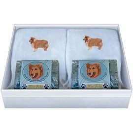 Double Gift Box with Collie Soap and Towel