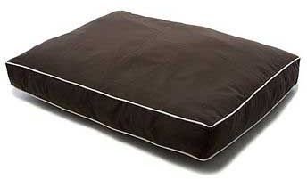 Dog Gone Smart Bed Canvas Rectangular Pet Bed with Ecru Piping, Brown, X-Large