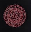 Dusty Rose Floral Crocheted Hair Bun Cover- MEDIUM