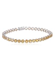14k Gold Round Citrine Tennis Bracelet