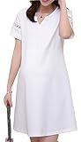 レディース 夏物 ワンピース 3色展開 パステルカラー マタニティ エレガント 半袖 かわいい ゆったり オリジナルアクセサリー付属 PLA000549 (XL, ホワイト)